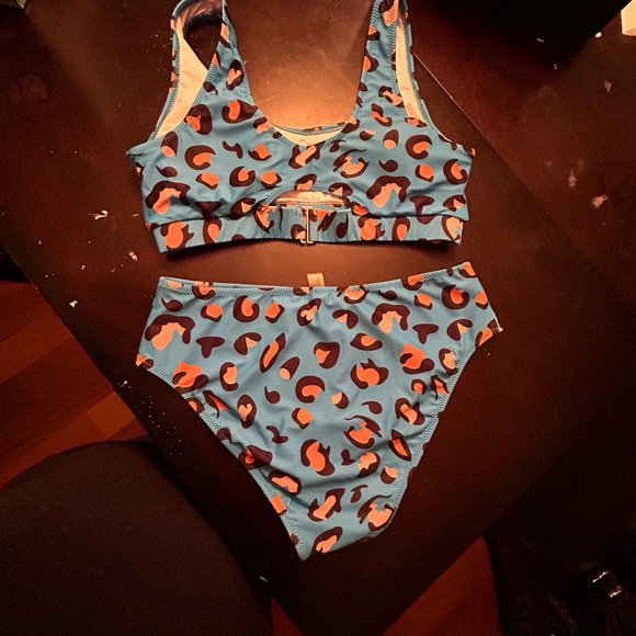 Women's Leopard Print Swimsuits High Waisted Bikini Set 2 Piece Bathing Suits - Picture 6 of 6